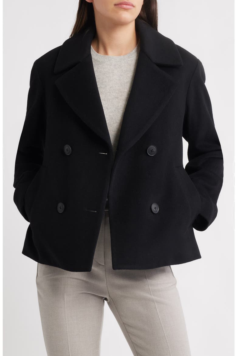 Jane Wool Peacoat, Alternate, color, BLACK