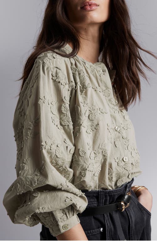 & Other Stories Floral Appliqué Blouse In Green