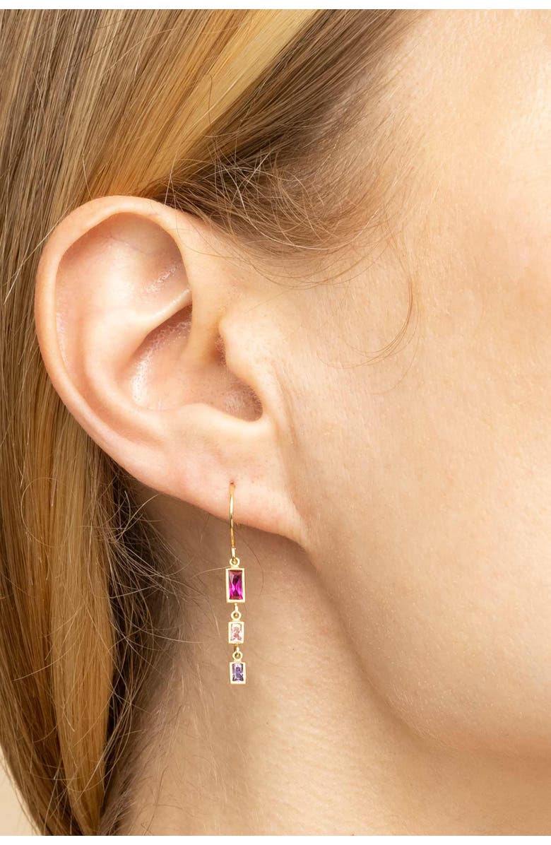 Oradina 14K Yellow Gold Multistone Fresco Drop Earrings, Alternate, color, Yellow Gold