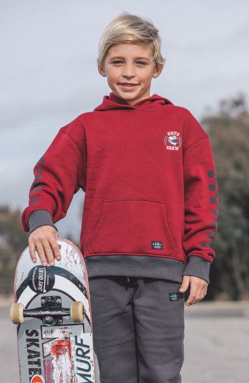 Feather 4 Arrow Kids' Hadley Moto Cotton Blend Hoodie In Burgundy