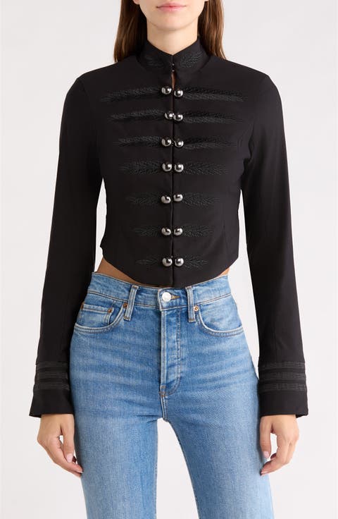 Gracyn Crop Fitted Band Jacket