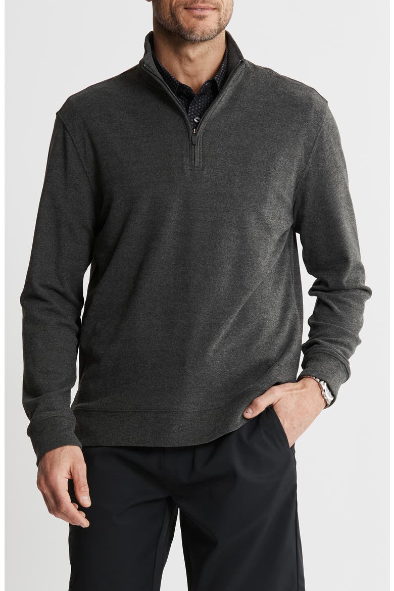 Dongan Ultrasoft Quarter Zip Pullover, Main, color, CHARCOAL