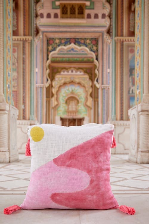 Cqc La Dune Quilt Bedding Set With 2 Shams In Pink,yellow, White