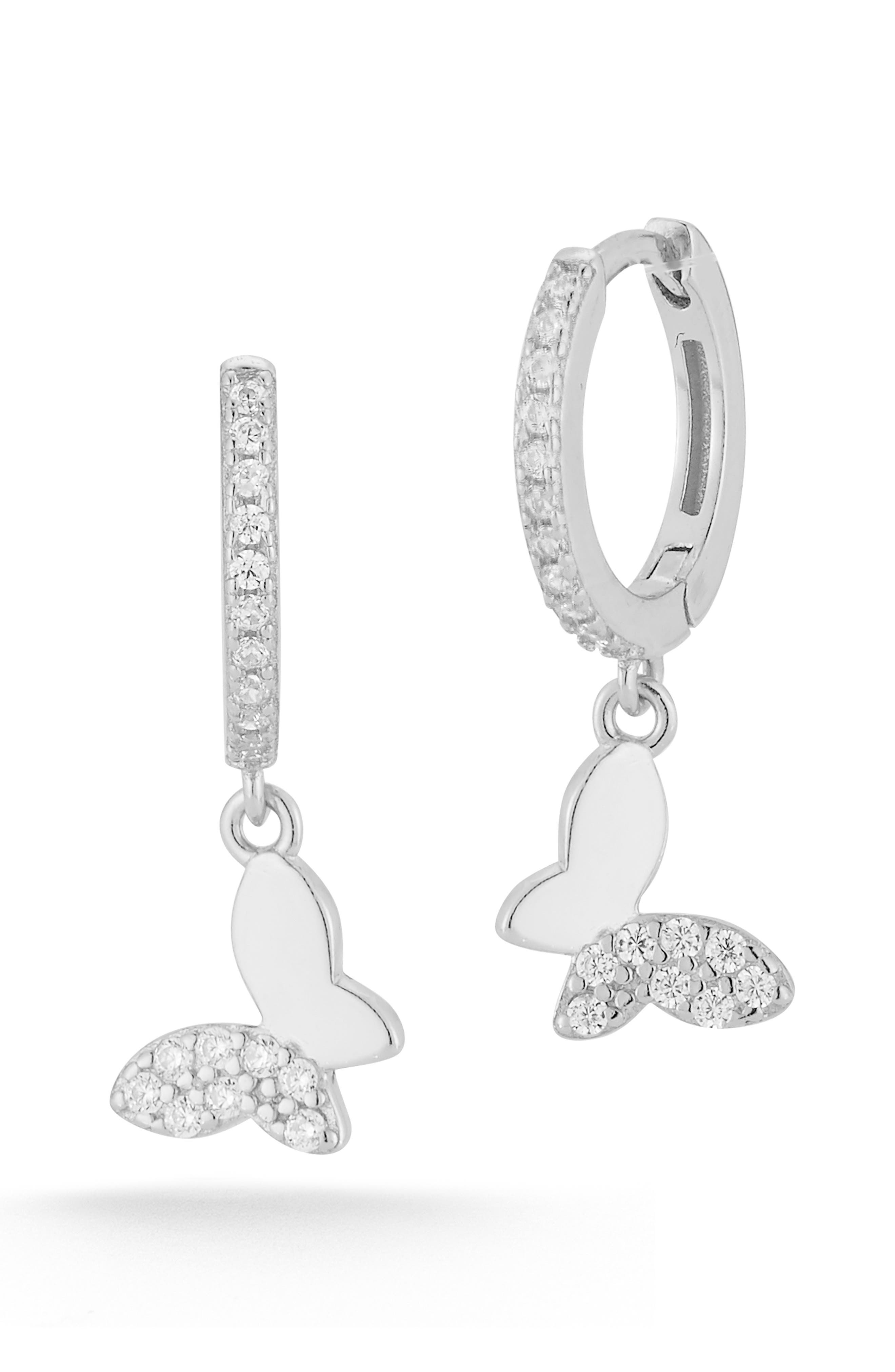 GLAZE JEWELRY Butterfly Charm Huggie Earrings