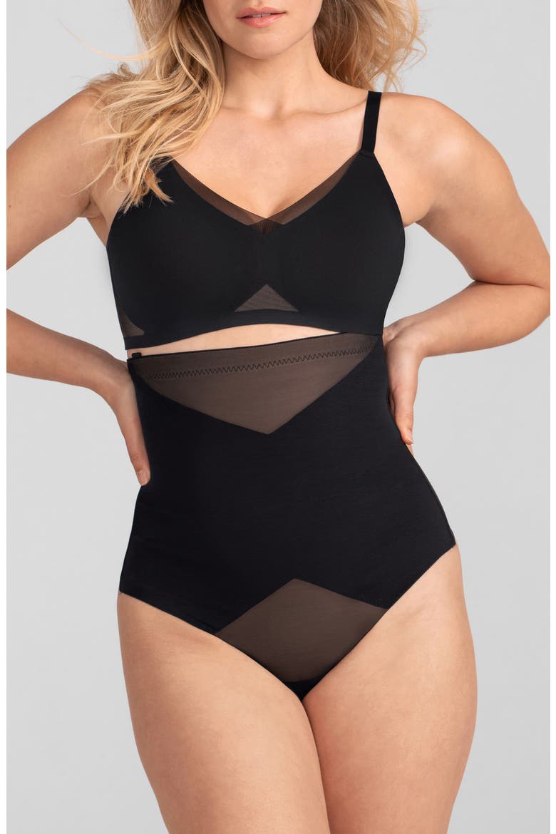 Superpower High Waist Shaper Thong, Main, color, RUNWAY