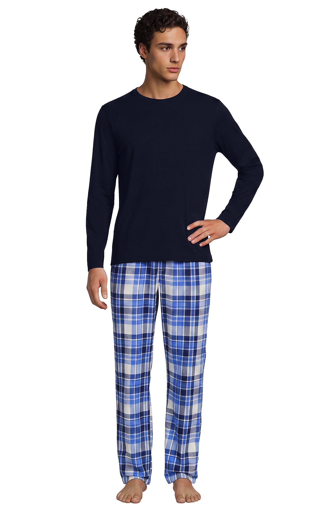 selected Muted Cobalt Blue Plaid