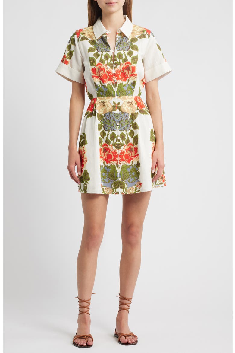 Sadie Floral Cotton & Linen Shirtdress, Main, color, JULIET PRINT