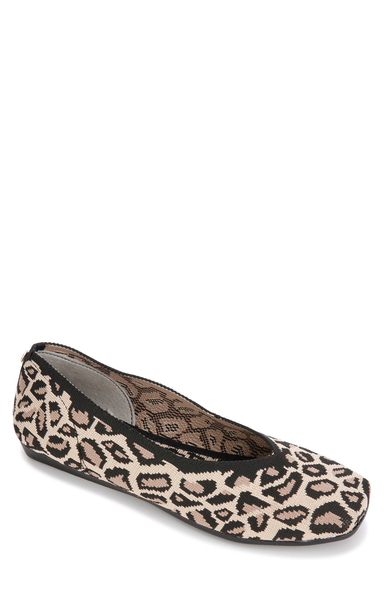 Square Toe Knit Ballet Flat, Main, color, LEOPARD