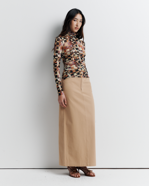 Romy Mosaic Top In Brown