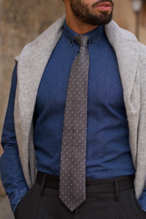 Mattei - Extra Long Silk Grenadine Tie for Men