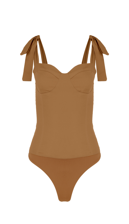 Prime Of Lime Victoria Bodysuit In Brown