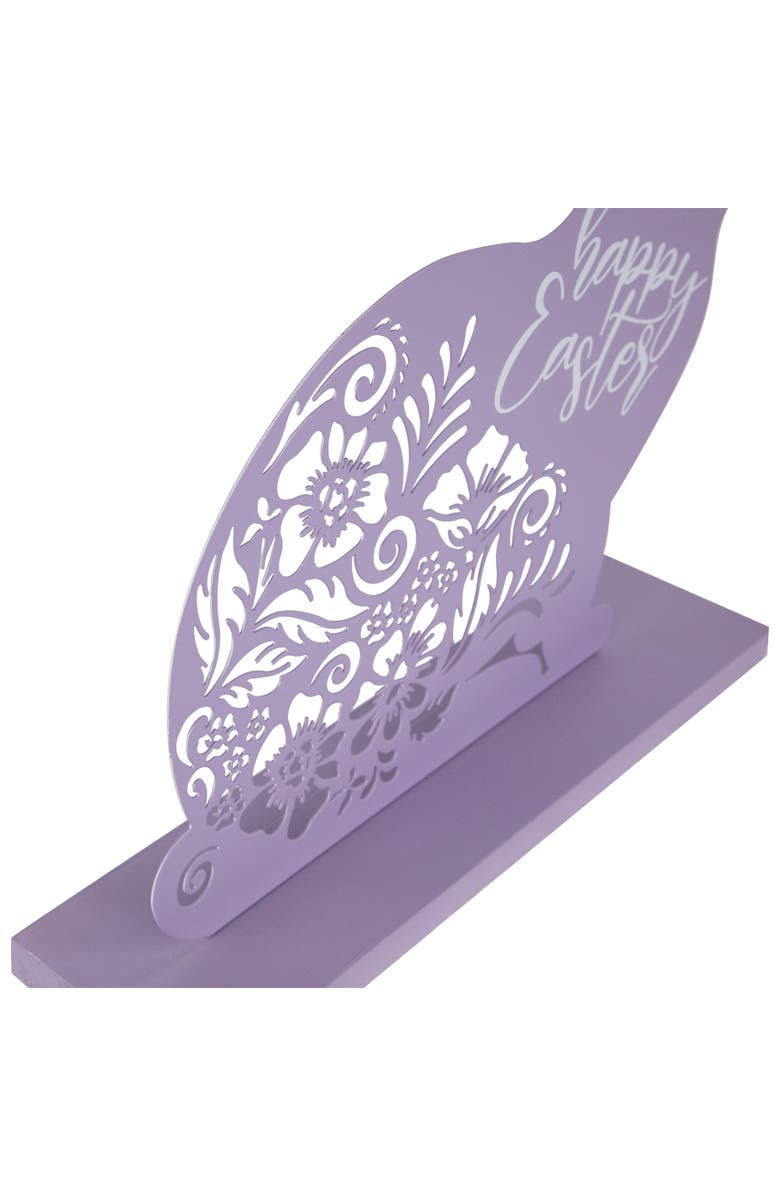 Northlight Happy Easter Floral Cut-Out Bunny Decoration - 13", Alternate, color, Purple