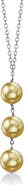 The Pearl Source Golden South Sea Pearl Triple Drop Pearl Pendant