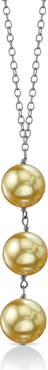 The Pearl Source Golden South Sea Pearl Triple Drop Pearl Pendant