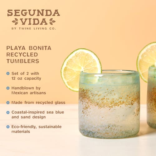 Twine Segunda Vida Playa Bonita Recycled Tumblers Set Of 2