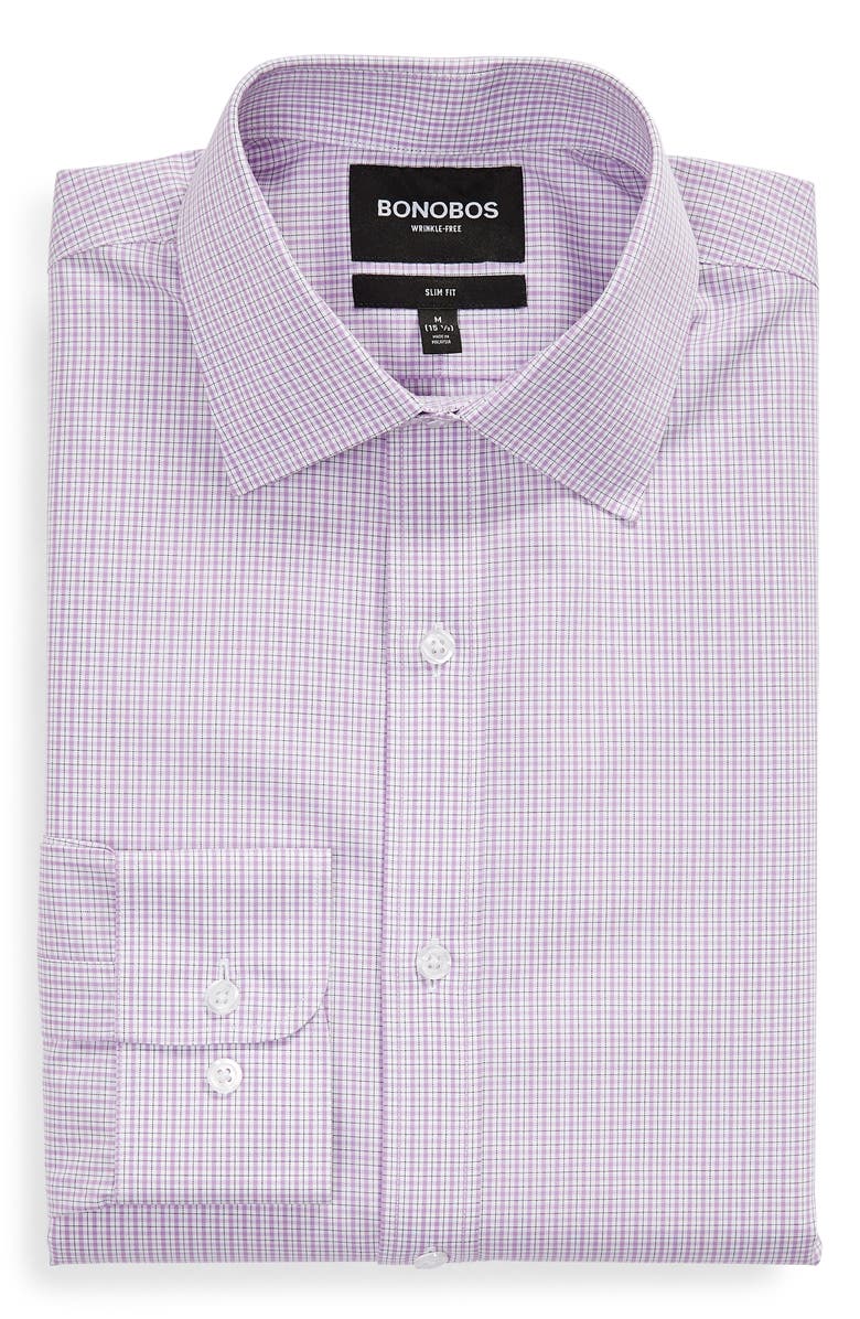 Bonobos Trim Fit Check Dress Shirt, Alternate, color,
