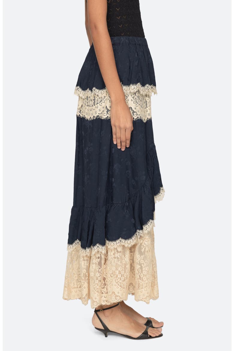 Shay Lace Midi Skirt, Alternate, color, NAVY