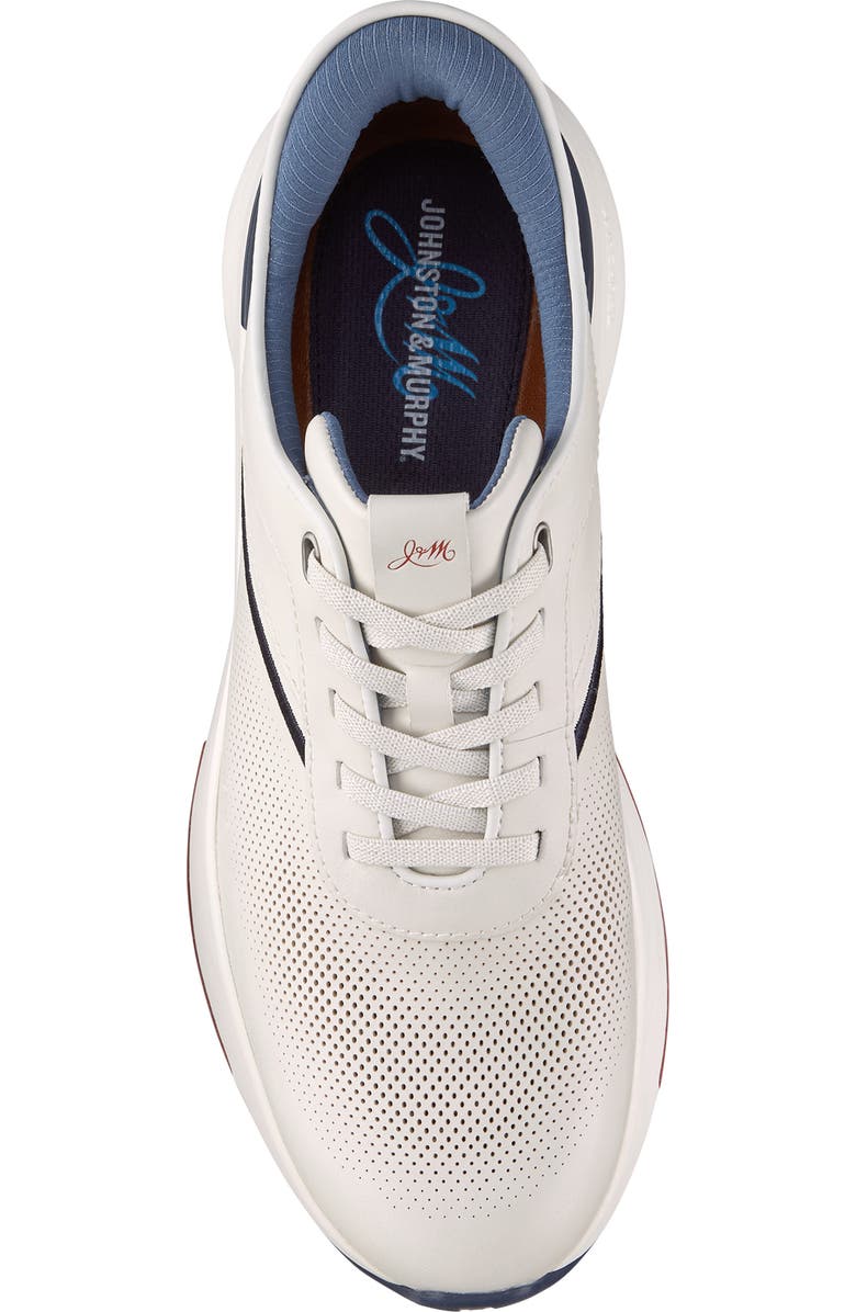 Johnston & Murphy Surge U-Throat Embossed Sneaker, Alternate, color, White Full Grain