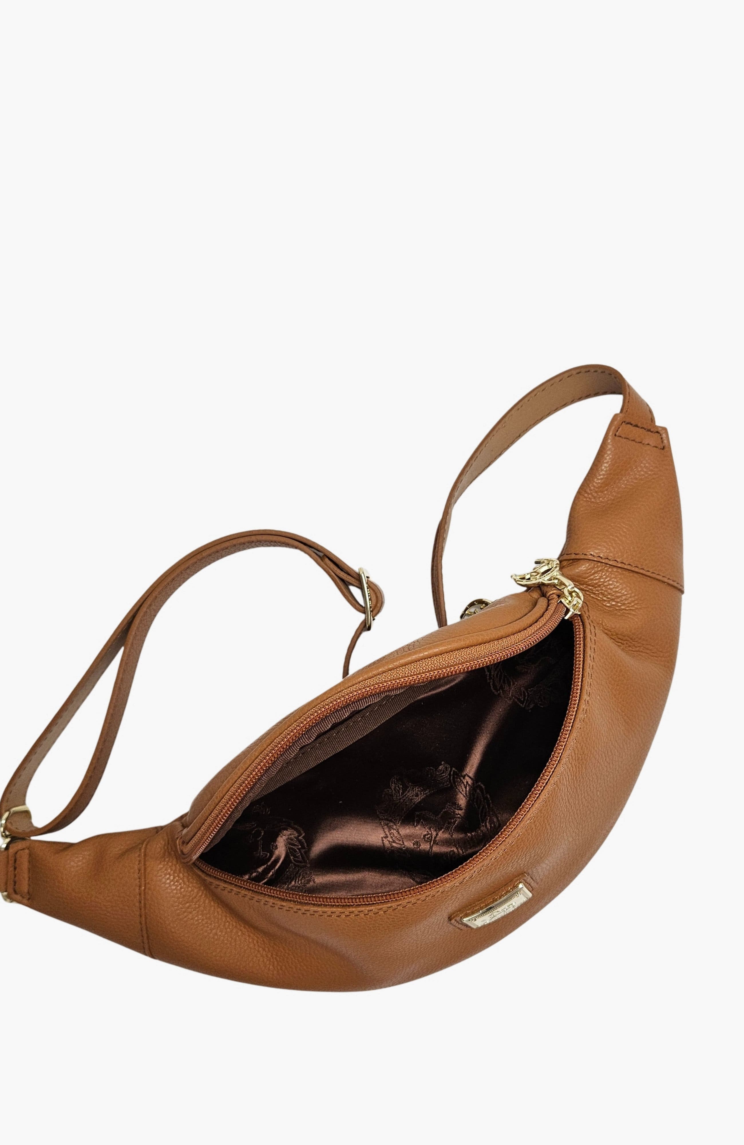 Muse Pebbled Leather Sling Bag 219, Alternate, color, Mustard
