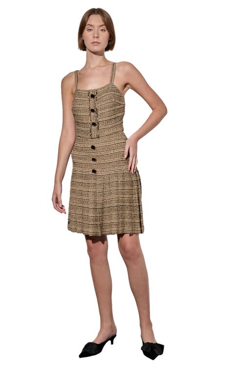 Ming Wang Metallic Tweed Crop Top In Brown