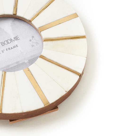 Matr Boomie Mukhendu 3x3 Round Picture Frame In White/gold - Circle