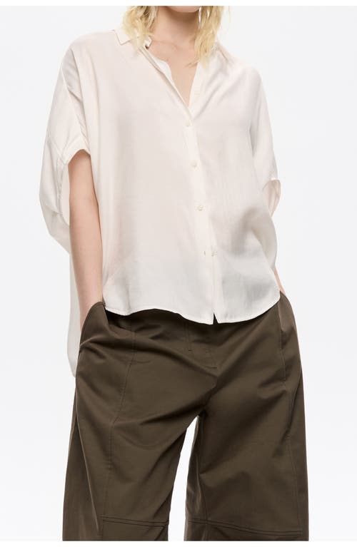 Bimba Y Lola Fluid Cape Shirt In White