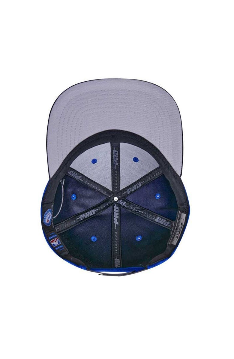 PRO STANDARD Men's Pro Standard  Royal/Black Philadelphia 76ers Heritage Leather Patch Snapback Hat, Alternate, color, 