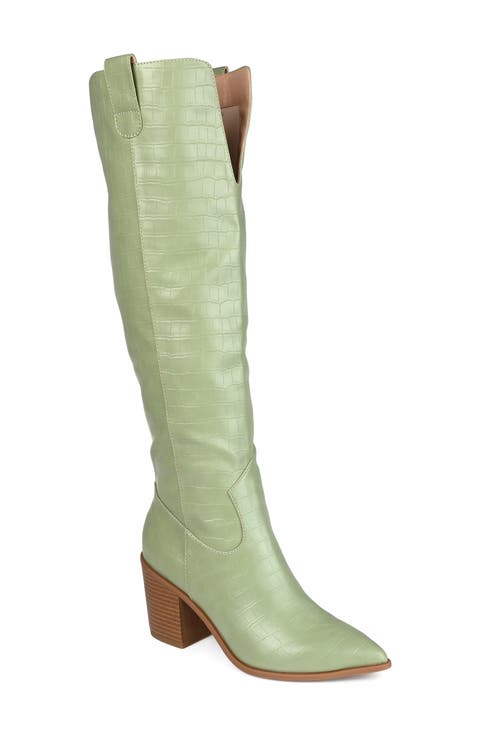 Therese Croc Embossed Knee High Boot - Extra Wide Calf (Women)
