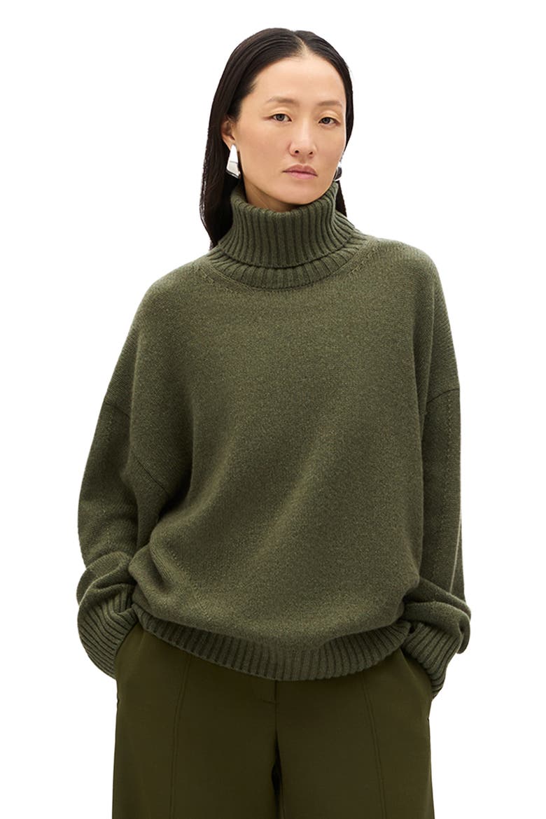 Oversized Luxe Turtleneck, Main, color, Moss