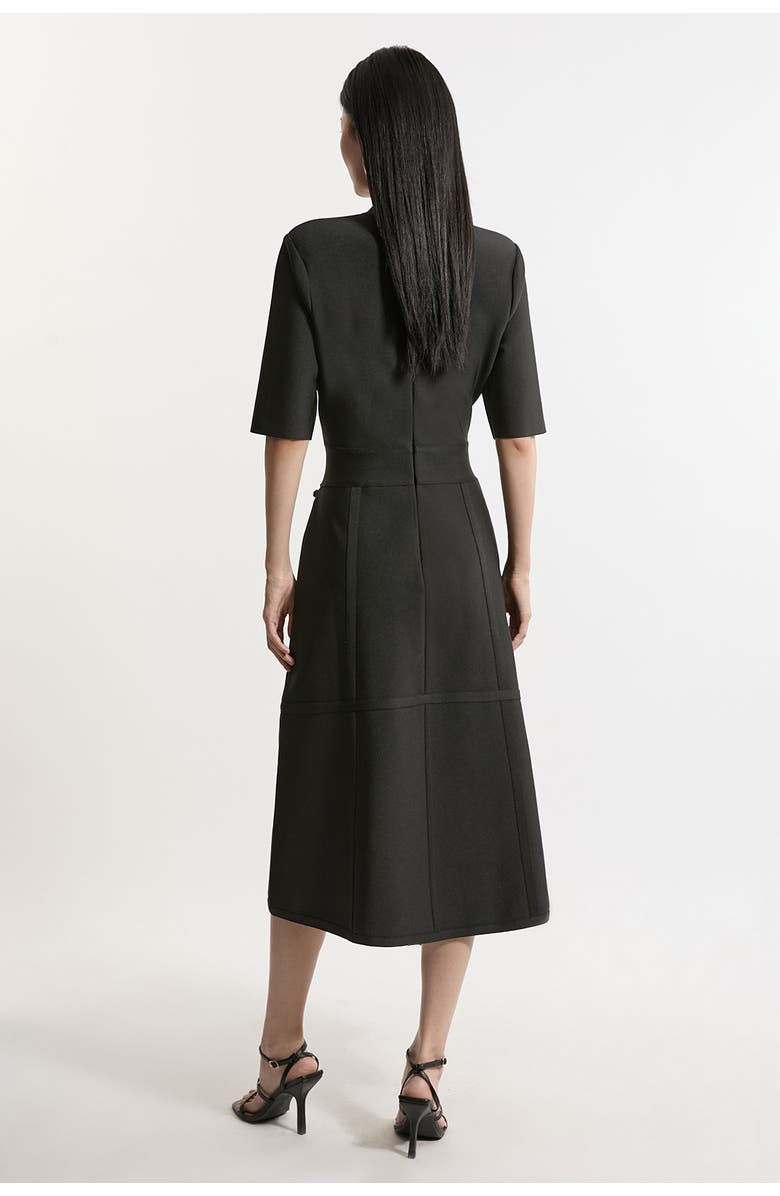 Karen Millen Asymmetric Knit Midi Dress, Alternate, color, 