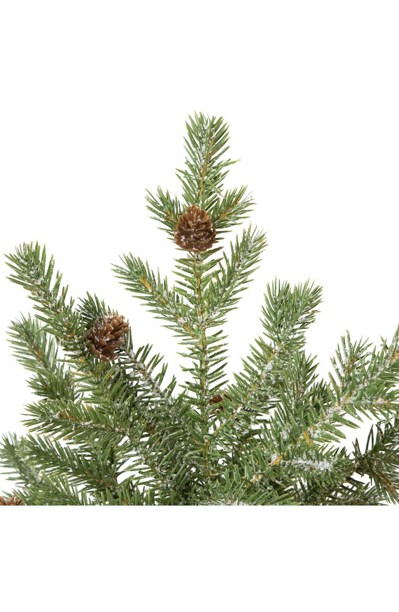 Northlight Lightly Flocked Pine Potted Artificial Christmas Tree with Pinecones - 22" - Unlit, Alternate, color, Green