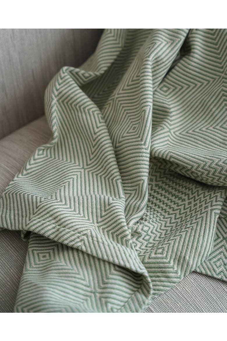 Throw Cotton Whalebone Blanket, Alternate, color, Palm