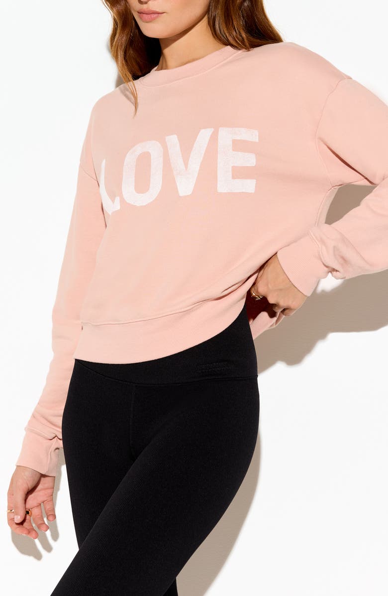 Spiritual Gangster Love Sublime Cotton Blend Graphic Sweatshirt, Alternate, color, Champagne