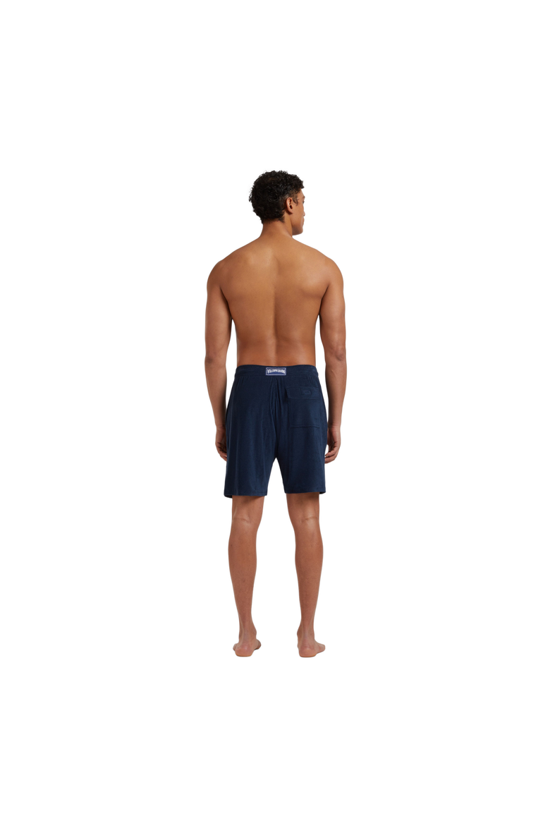 Men's Solid Organic Terry Bermuda Shorts, Alternate, color, BLEU MARINE
