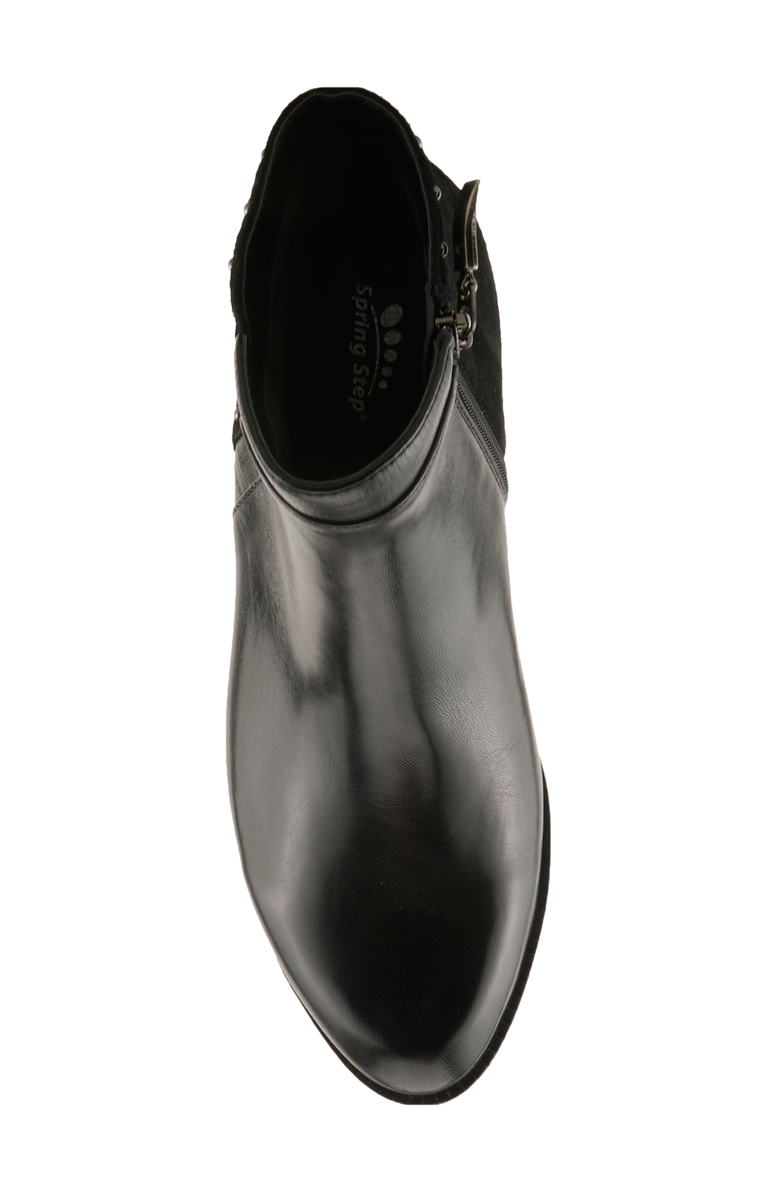 Annelise Leather Bootie, Alternate, color, BLACK