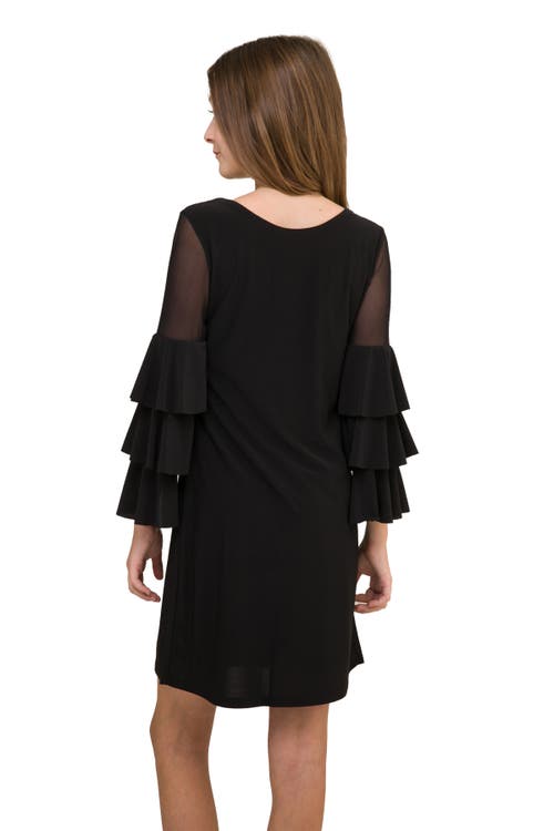Un Deux Trois Tiered Sleeeve Dress In Black
