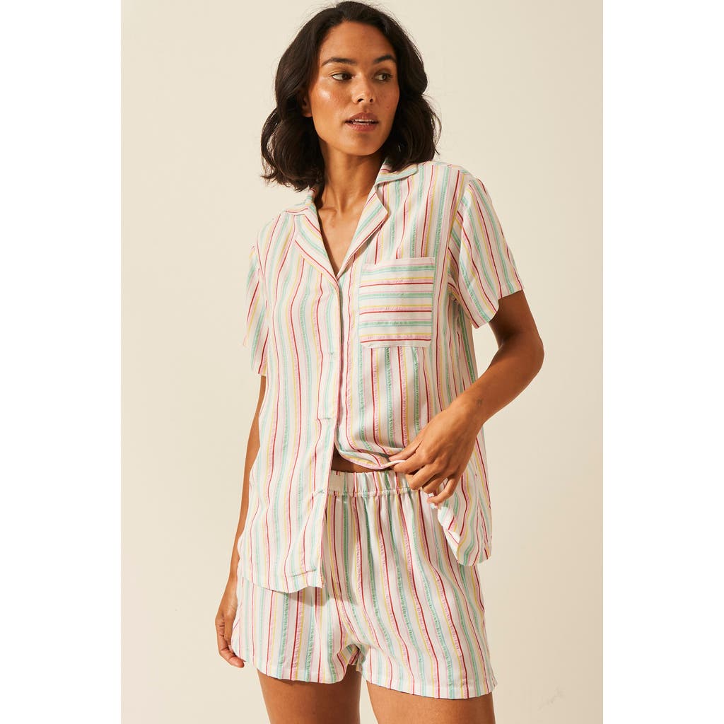 Stripe & Stare Seersucker Short Sleeve Pj Top