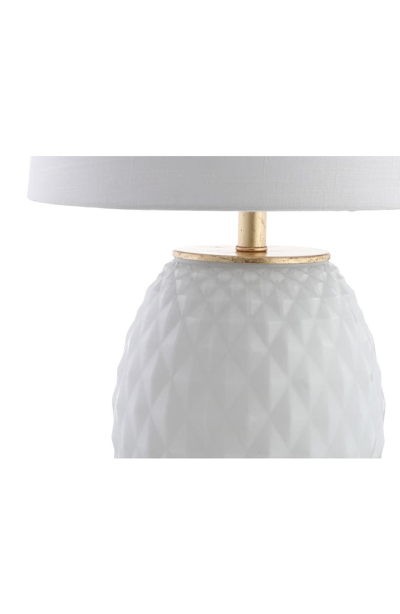 JONATHAN Y Diamond 25.5" LED Glass/Metal Table Lamp, Alternate, color, White/Gold