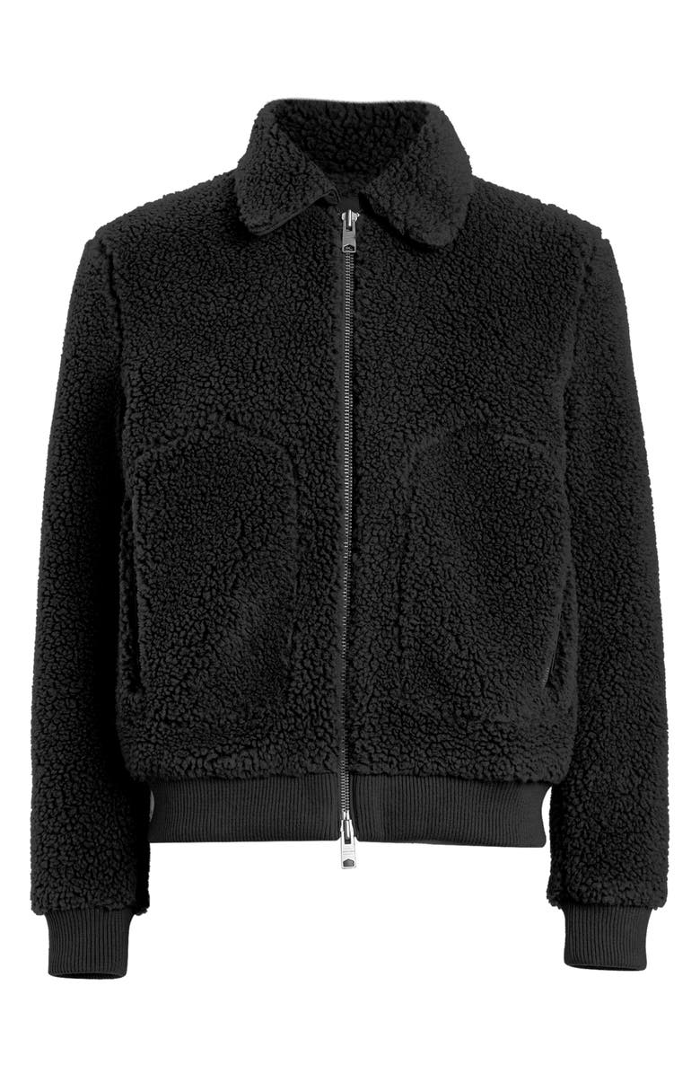 AllSaints Faux Shearling Buzz Bomber Jacket, Alternate, color,