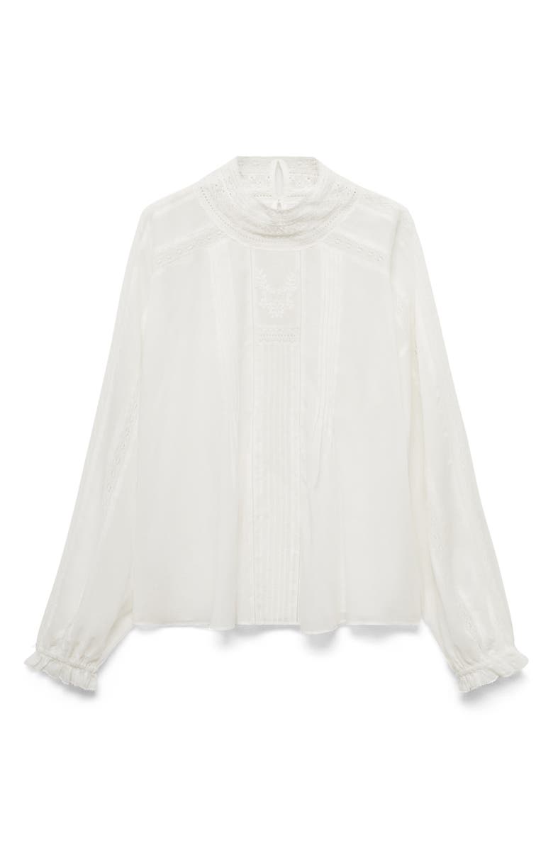 MANGO Embroidered Pintuck Pleat Top, Alternate, color, 