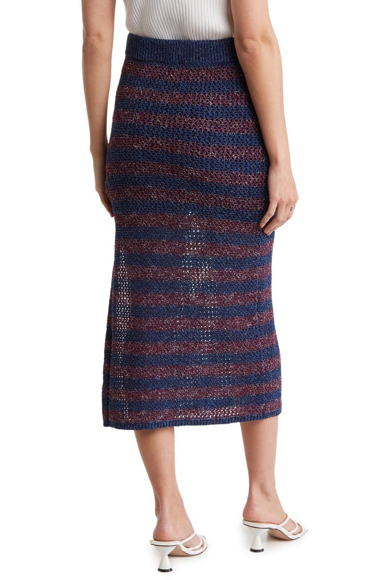 rag & bone Carson Stripe Knit Skirt, Alternate, color, Blue Multi