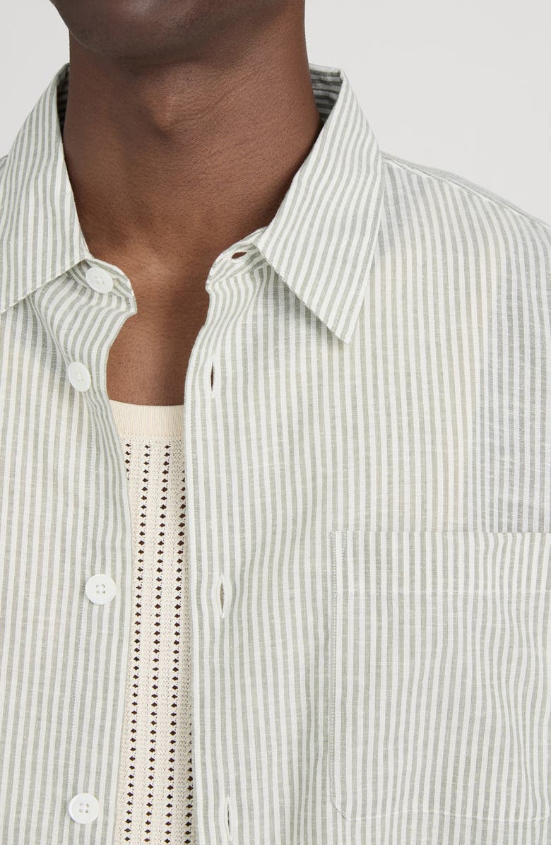 FRAME Stripe Button-Up Shirt, Alternate, color, Khaki Ecru Stripe