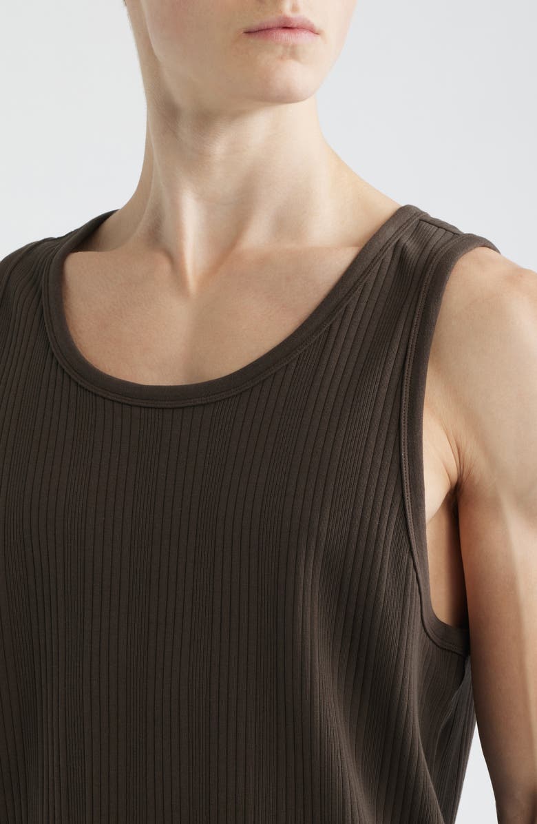 Madewell Textured Rib Tank, Alternate, color, Chocolate