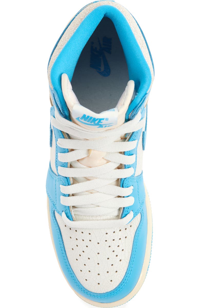 Nike Kids' Air Jordan 1 Retro High OG Basketball Sneaker, Alternate, color, Dark Blue/ Dark Blue/ Sail