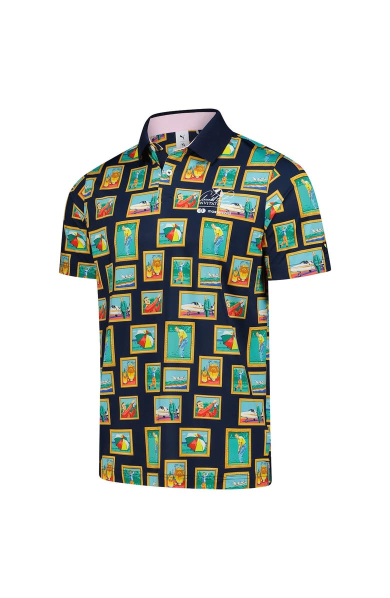 PUMA Men's Puma Navy Arnold Palmer Invitational Photo MATTR Polo, Alternate, color, Navy