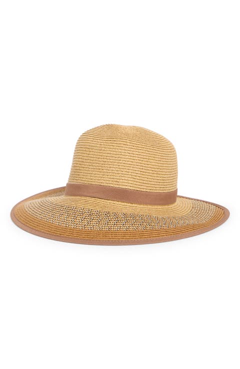 Split Back Straw Floppy Hat
