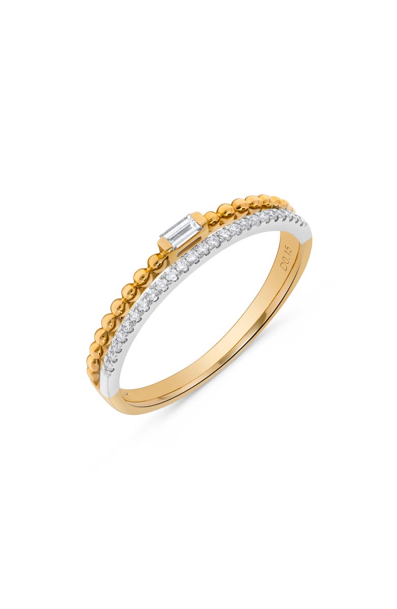 H.J. Namdar Beaded Diamond Stacking Ring, Alternate, color, Yellow Gold