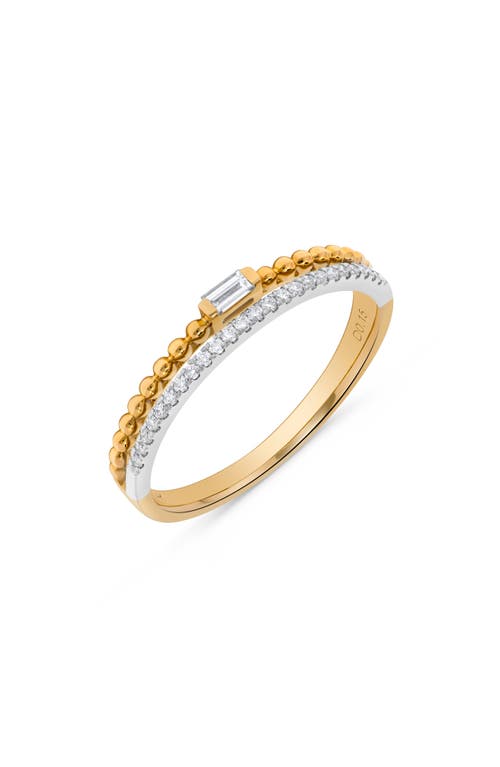 H.j. Namdar Beaded Diamond Stacking Ring In Gold