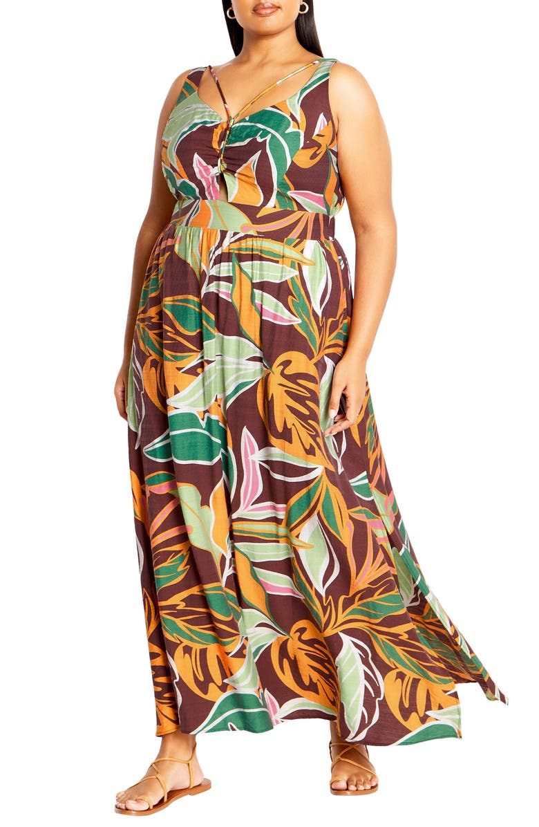 City Chic Iman Floral Maxi Dress, Main, color, 