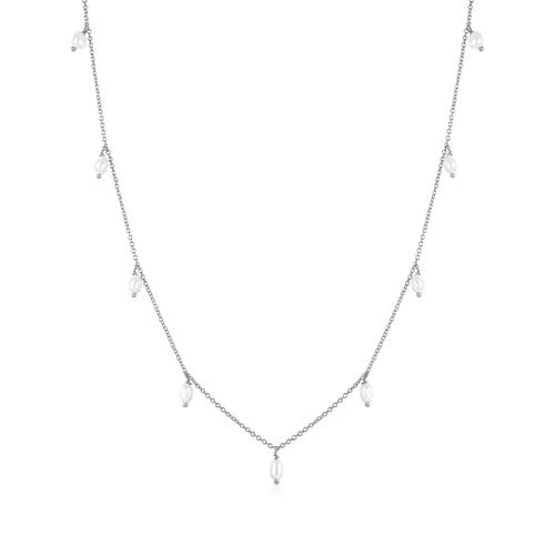 Untamed Petals Angelica Pearl Necklace in Silver  product